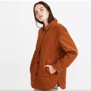 Madewell Austin Quilted Coat Brown Jacket
